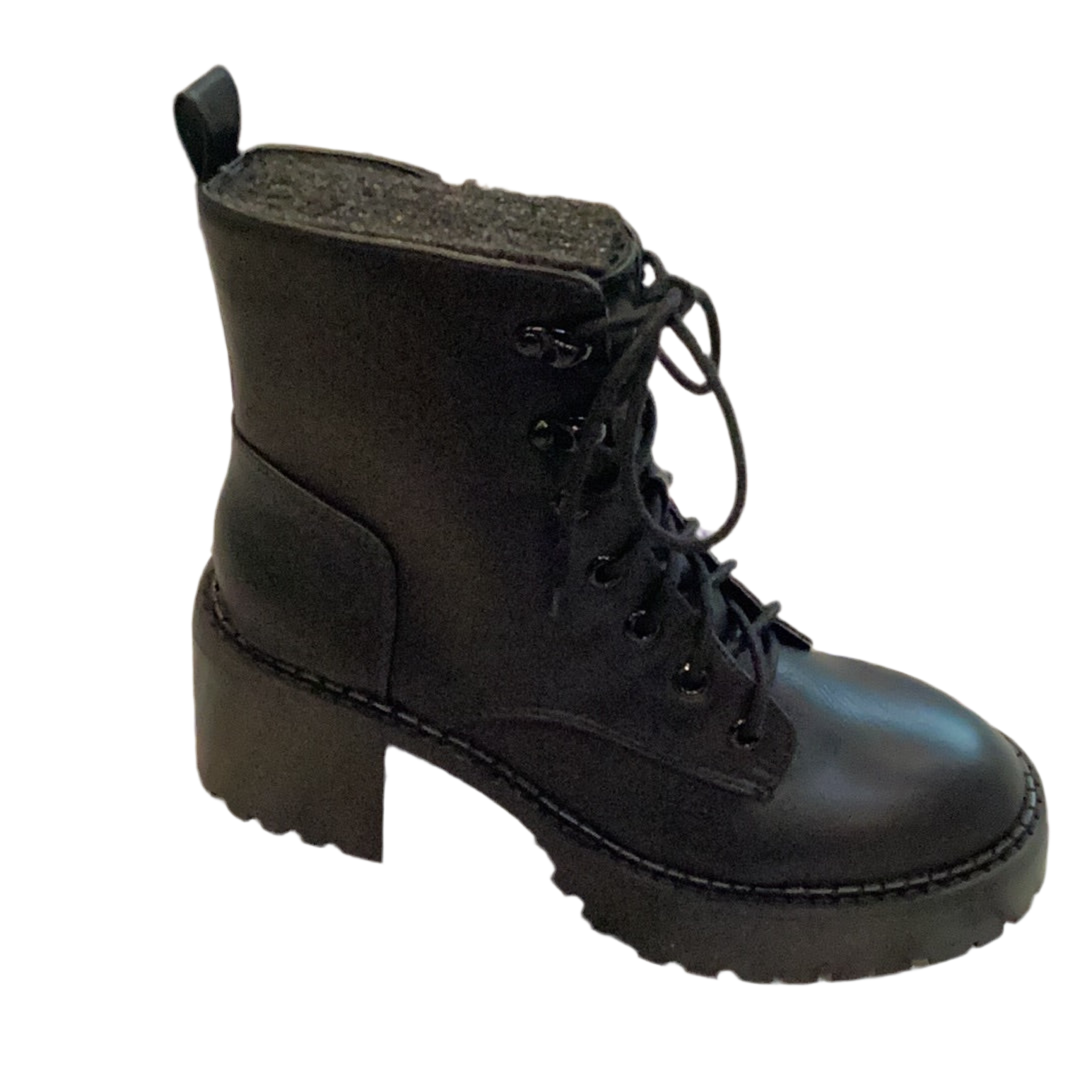 Black Platform Combat Boot
