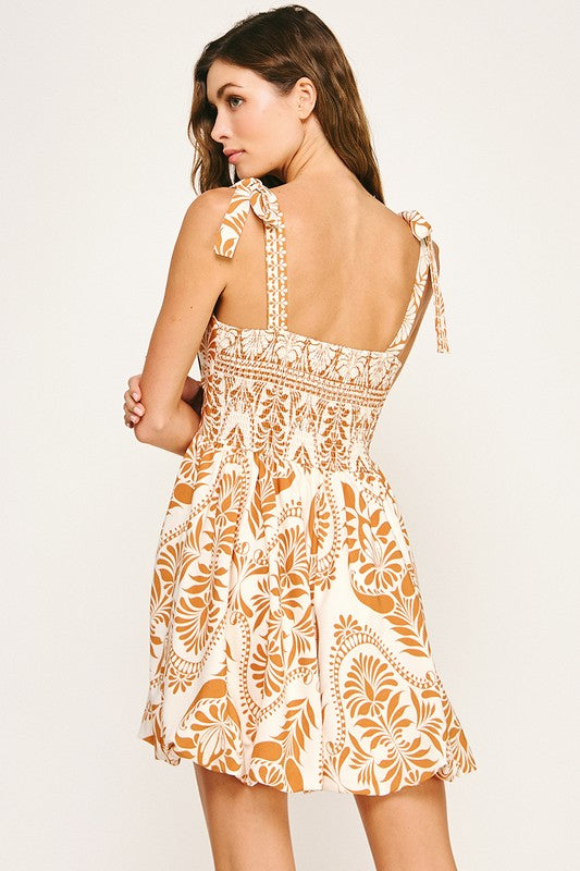 Ribbon Strapped Balloon Dress