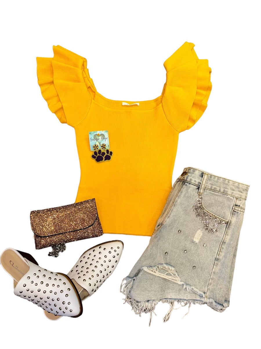 Ruffle Sleeve Top