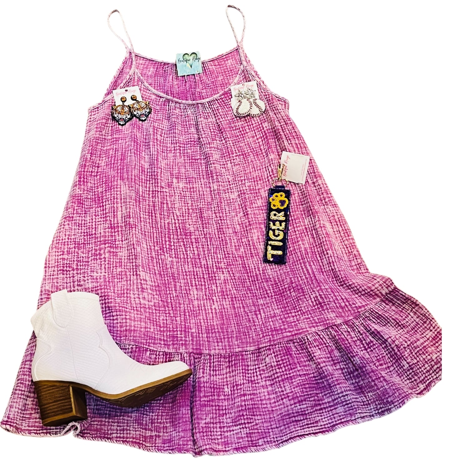Purple Ruffle Spring Days Dress