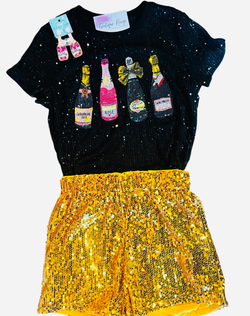 High Waisted Sequin Shorts
