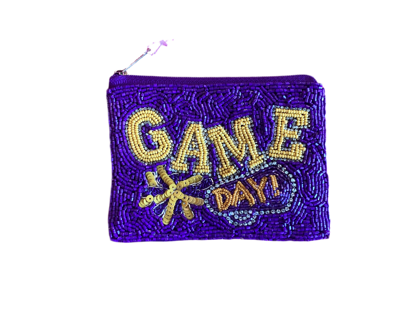 TIGER BEADED POUCH