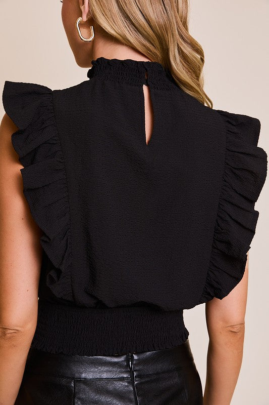 Black Ruffle Blouse