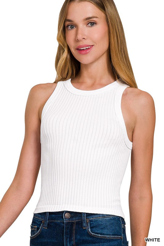 Seamless Ribbed Crop Tank Top