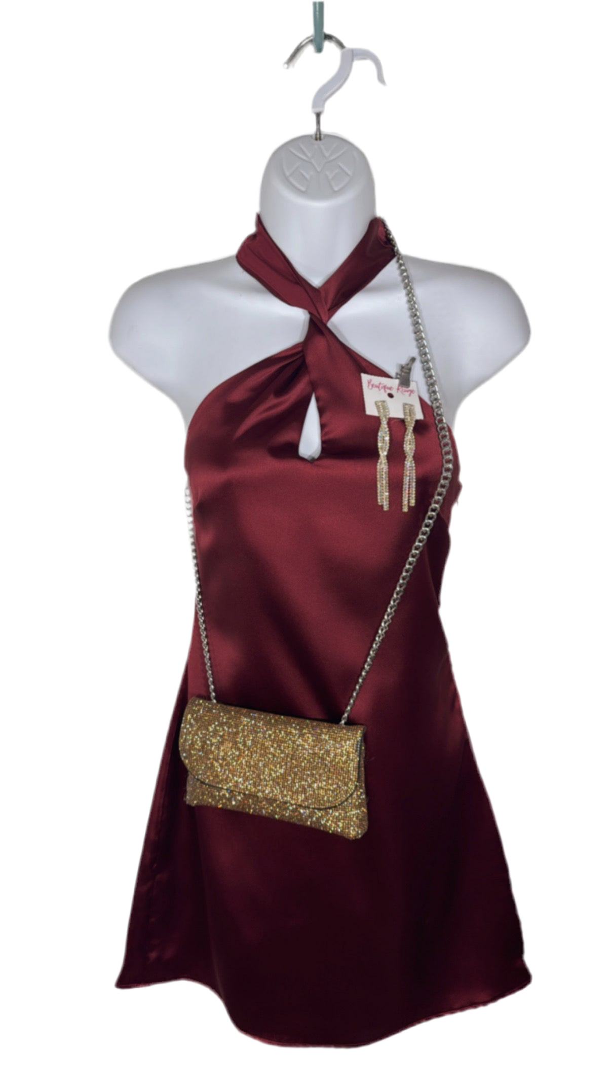 Criss Cross Satin Mini Dress