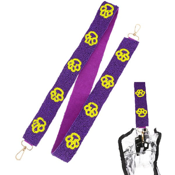 Tiger Paws Beaded Purse Strap