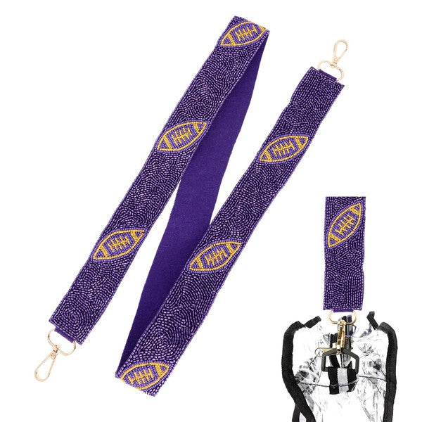 Beaded Football Purse Strap