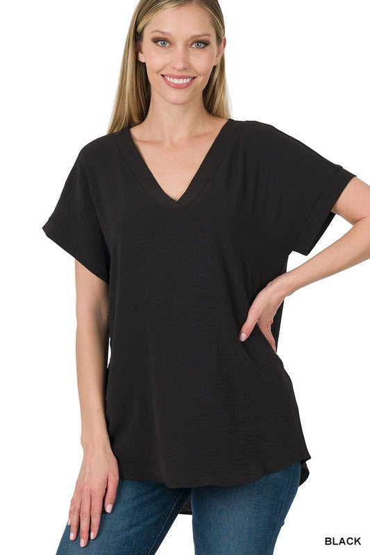 Deep V Neck Blouse