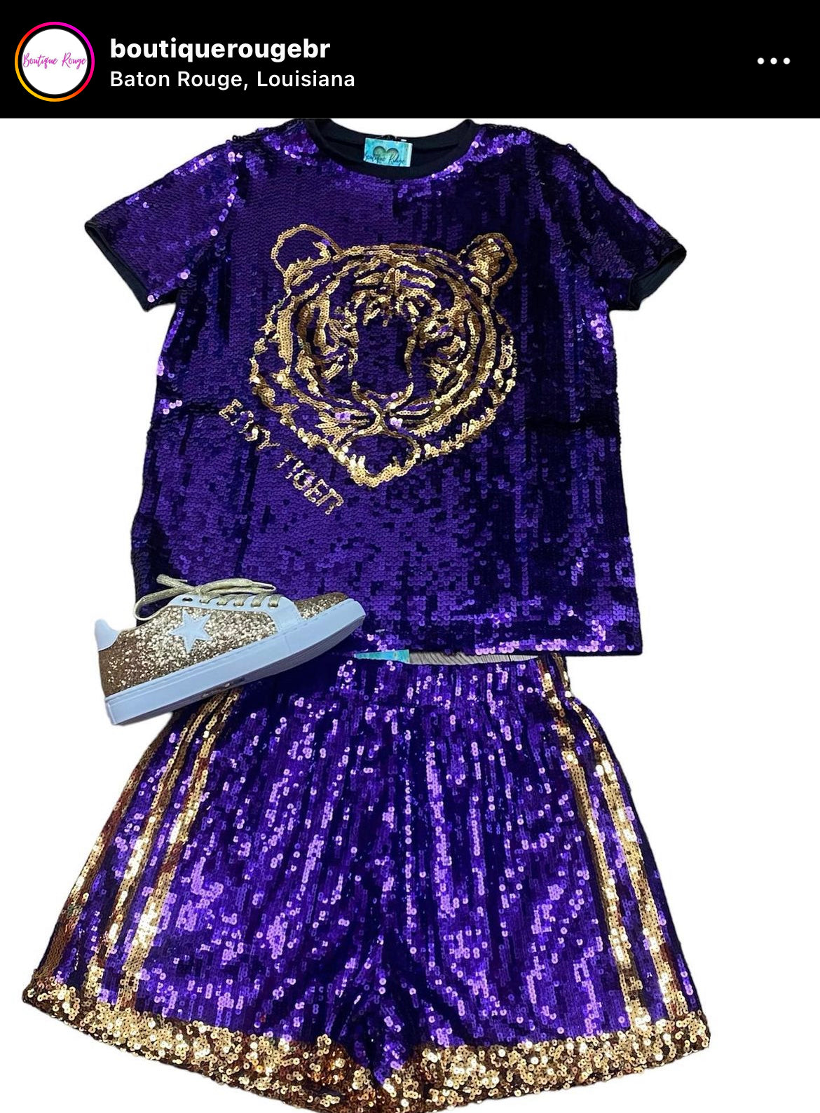 Purple/Gold LSU BOUJEE Shorts