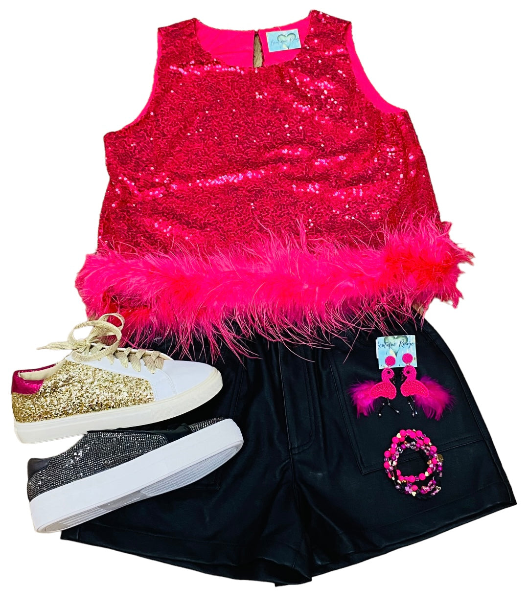 Sequin Feathered Top