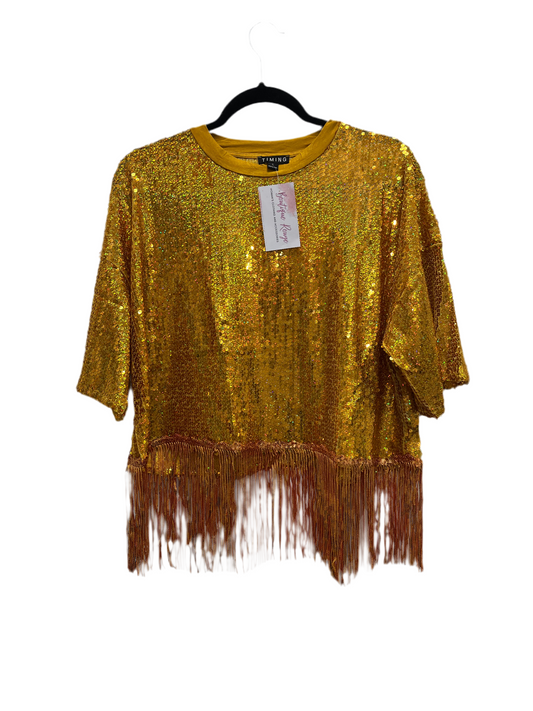 Sleeve Top Sequin Fringe