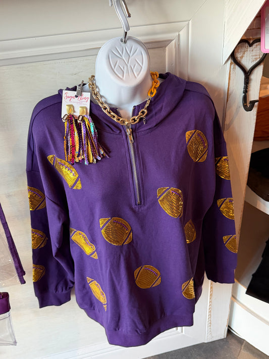 Purple Go Football Zip Up