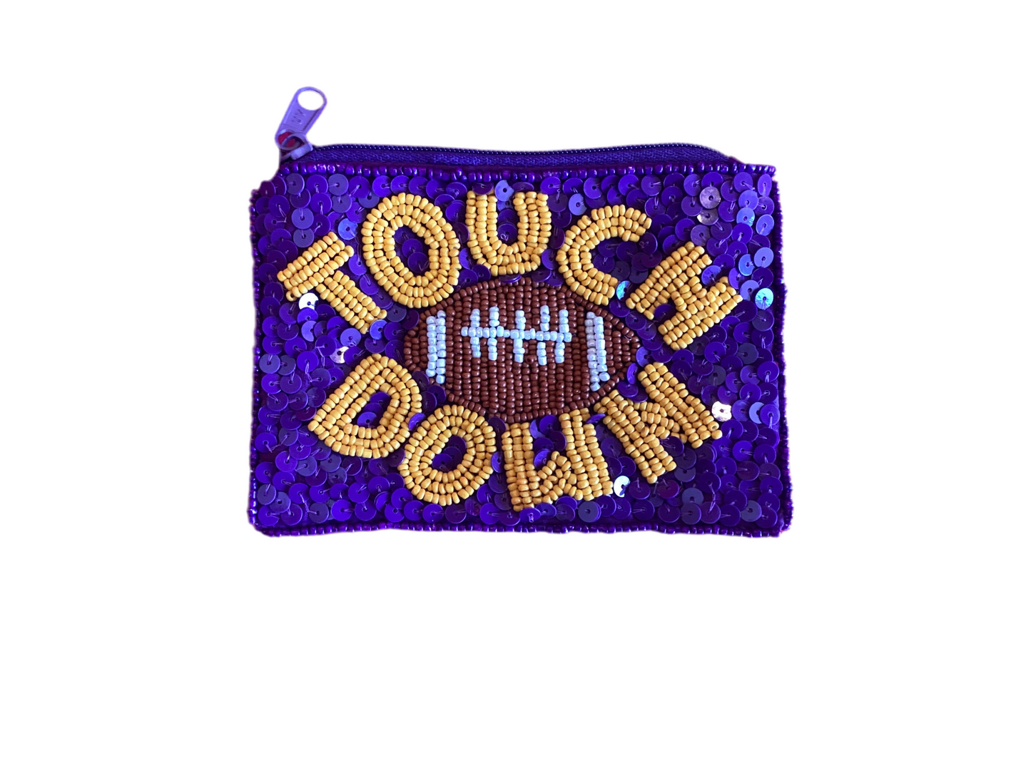 TIGER BEADED POUCH