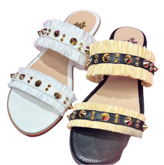 Blair Sandal White & Gold