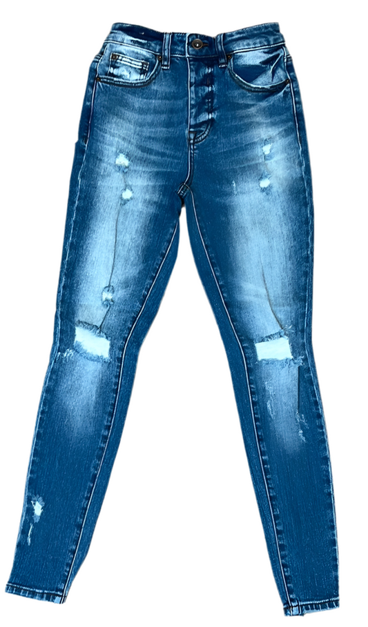 High Rise Skinny with Destroy