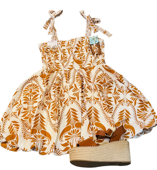 Ribbon Strapped Balloon Dress