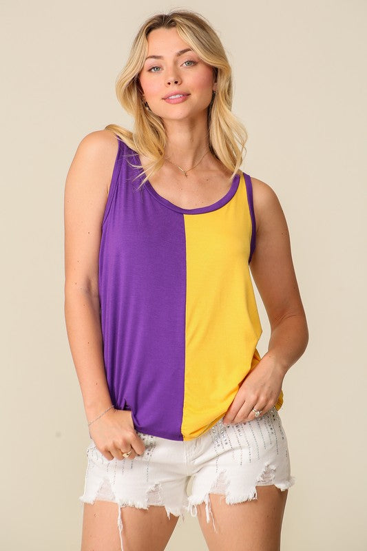 COLOR BLOCK LSU READY TANK