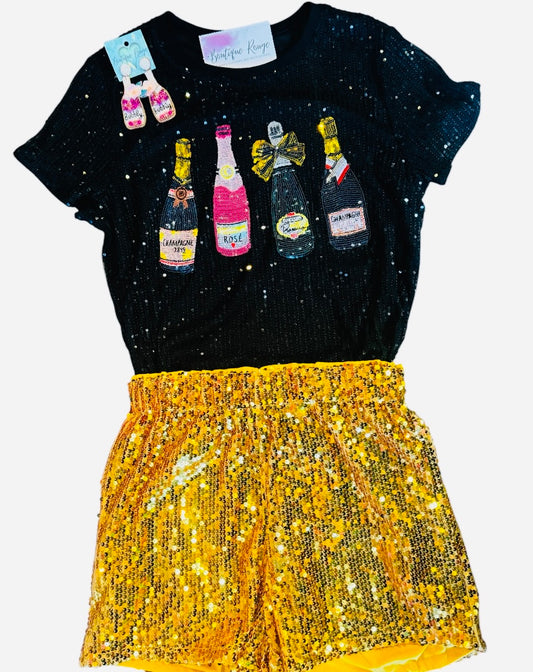 High Waisted Sequin Shorts