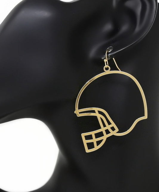 Football Helmet Metal Earrings