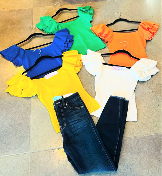 Ruffle Sleeve Feeling Pretty Top