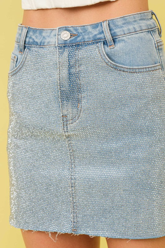 Sparkle Studded Mini Skirt