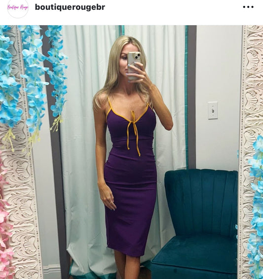 Geaux Tigahs Midi Bodycon Dress