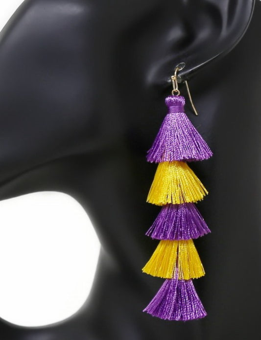 LSU Tassel Earrings