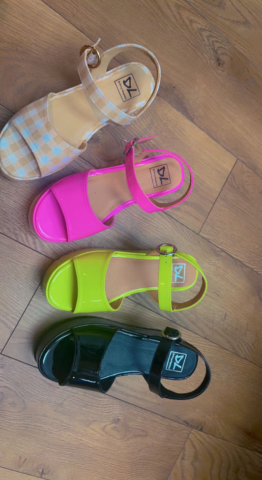 JUMP OUT PATENT SUMMER WEDGES