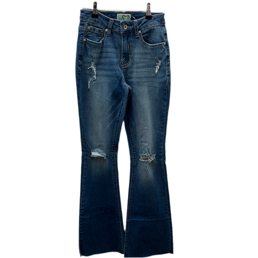 MBLUE MID RISE BOOT CUT DESTROY