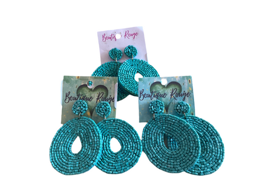 Turquoise  beaded earrings