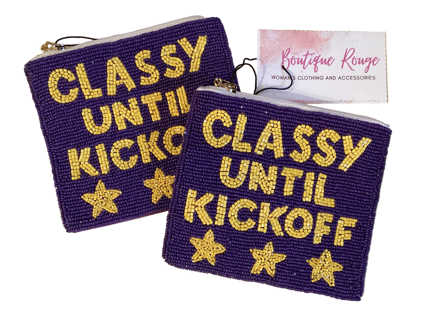 Classy Kickoff Beaded Pouch