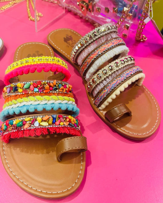 BOHO CAMEL VIBRANT SANDALS