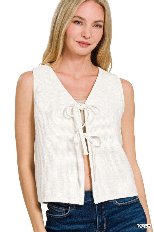 Ivory Vest W/Bows